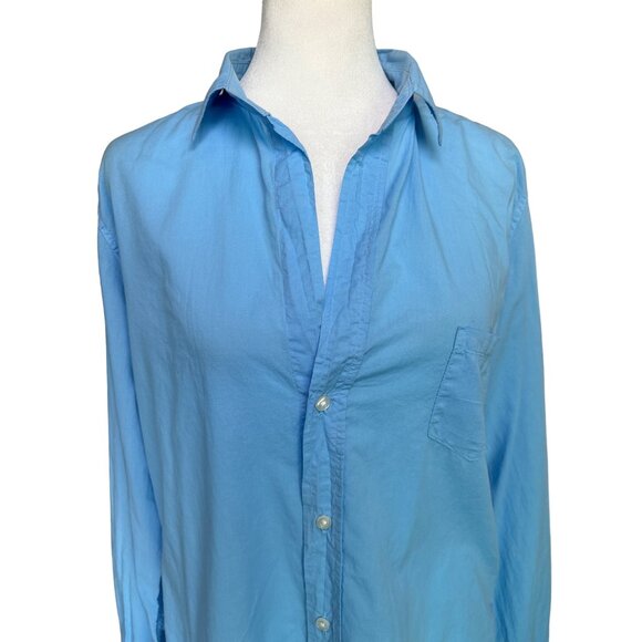 Frank & Eileen Shirt Womens Large Blue Barry Button‎ Up Open Top Blouse Casual - Picture 2 of 8